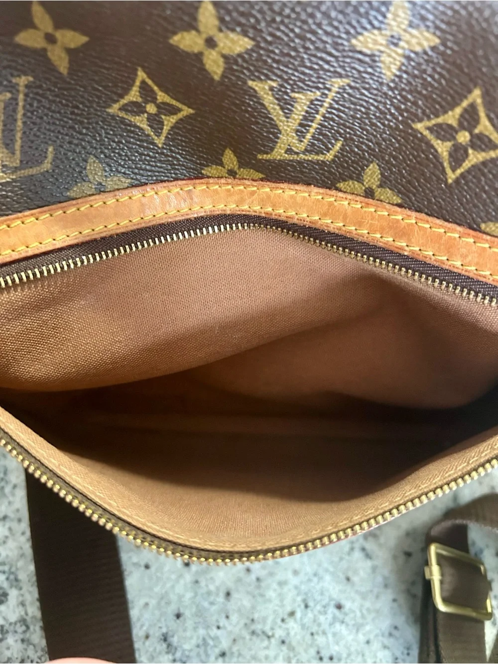 Louis Vuitton Monogram Canvas Messenger Bag in Brown and Tan